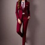 WOMEN Wine color Suit Tuxedos
