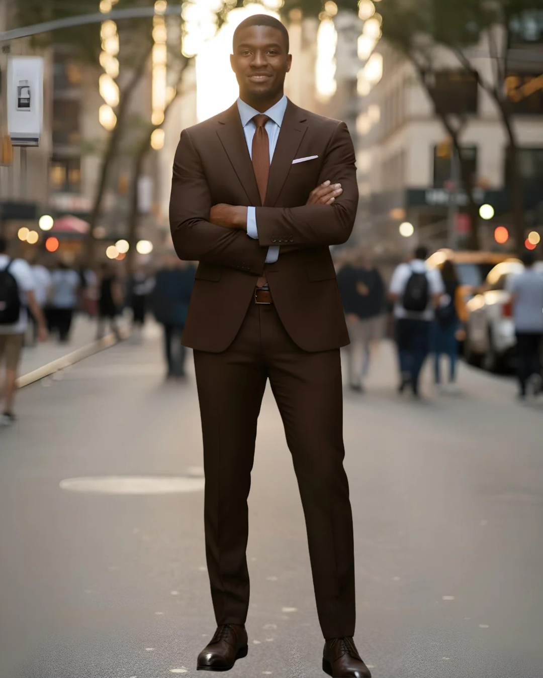 4 Elegant Chocolate Brown Suit for Men - Image 1