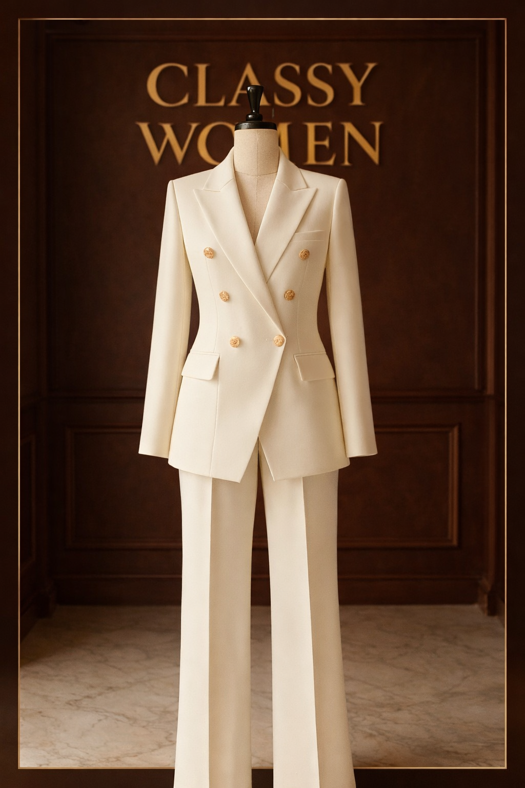 dbfd2429-eb56-495c-9154-65140ad2ced0-3 Women Milk Suit Double Breasted - Image 1