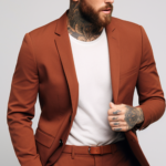 BURNT ORANGE 2 PIECE SLIM FIT SUIT